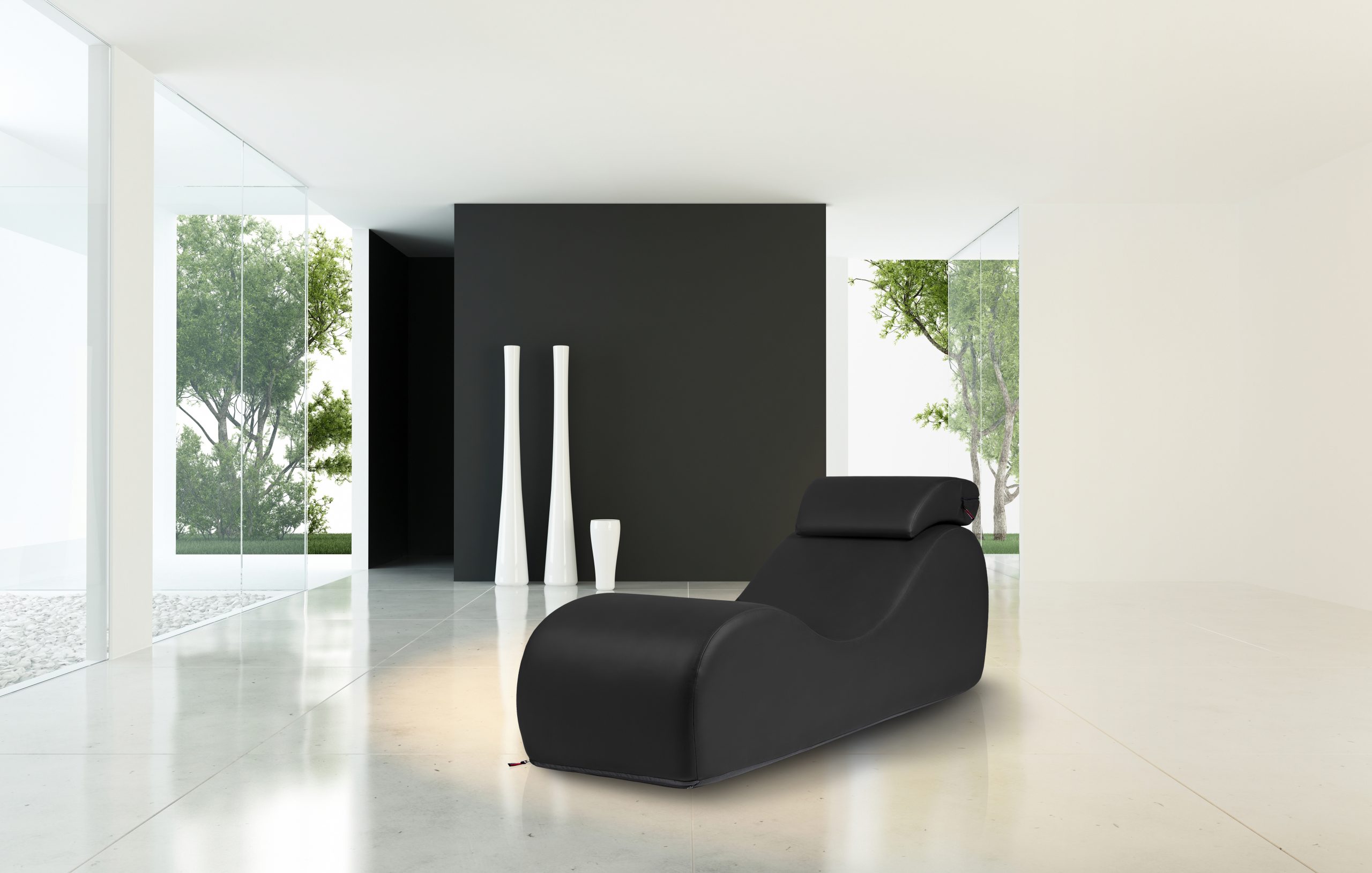 Midnight Black Chaise Longue at Tantra Designs