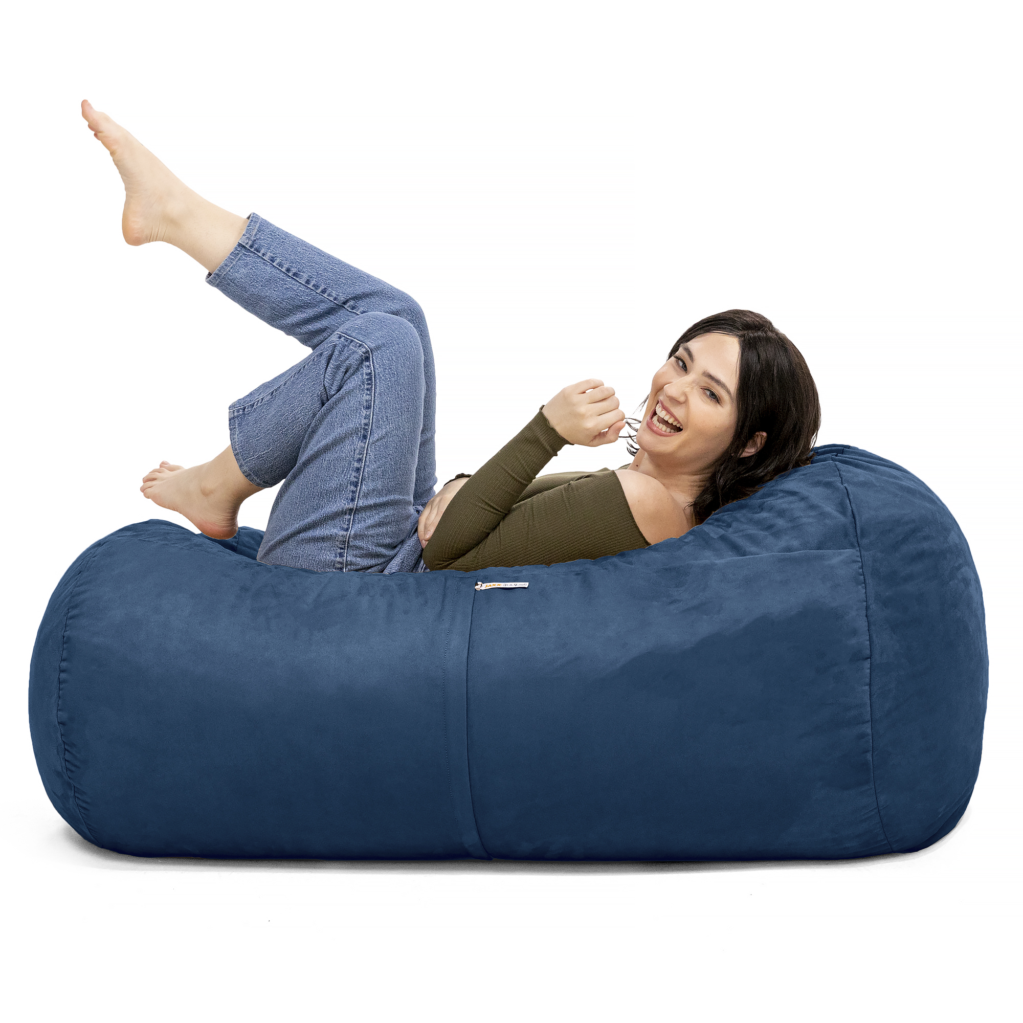 Navy blue bean bag chair online lounger