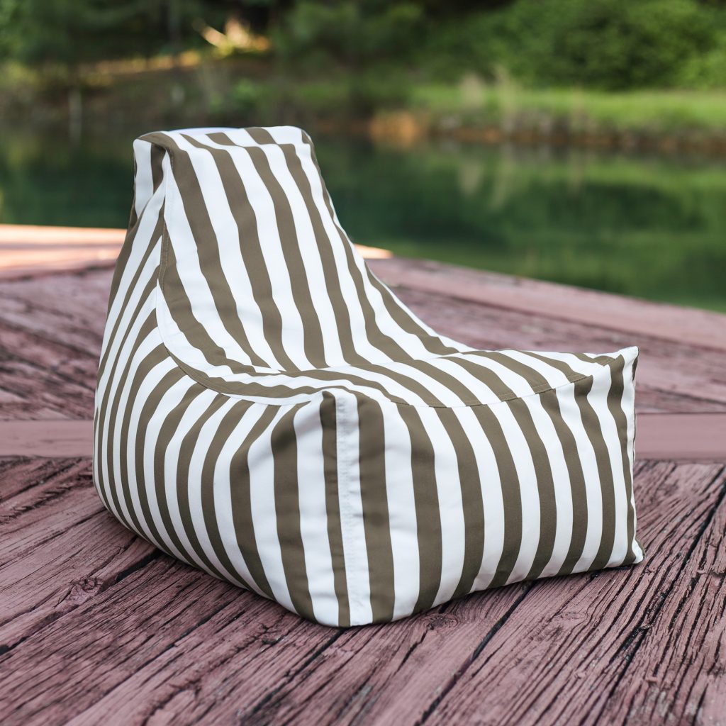 Jaxx Juniper Jr Outdoor Kids Bean Bag Chair, Taupe Striped Tantradesigns