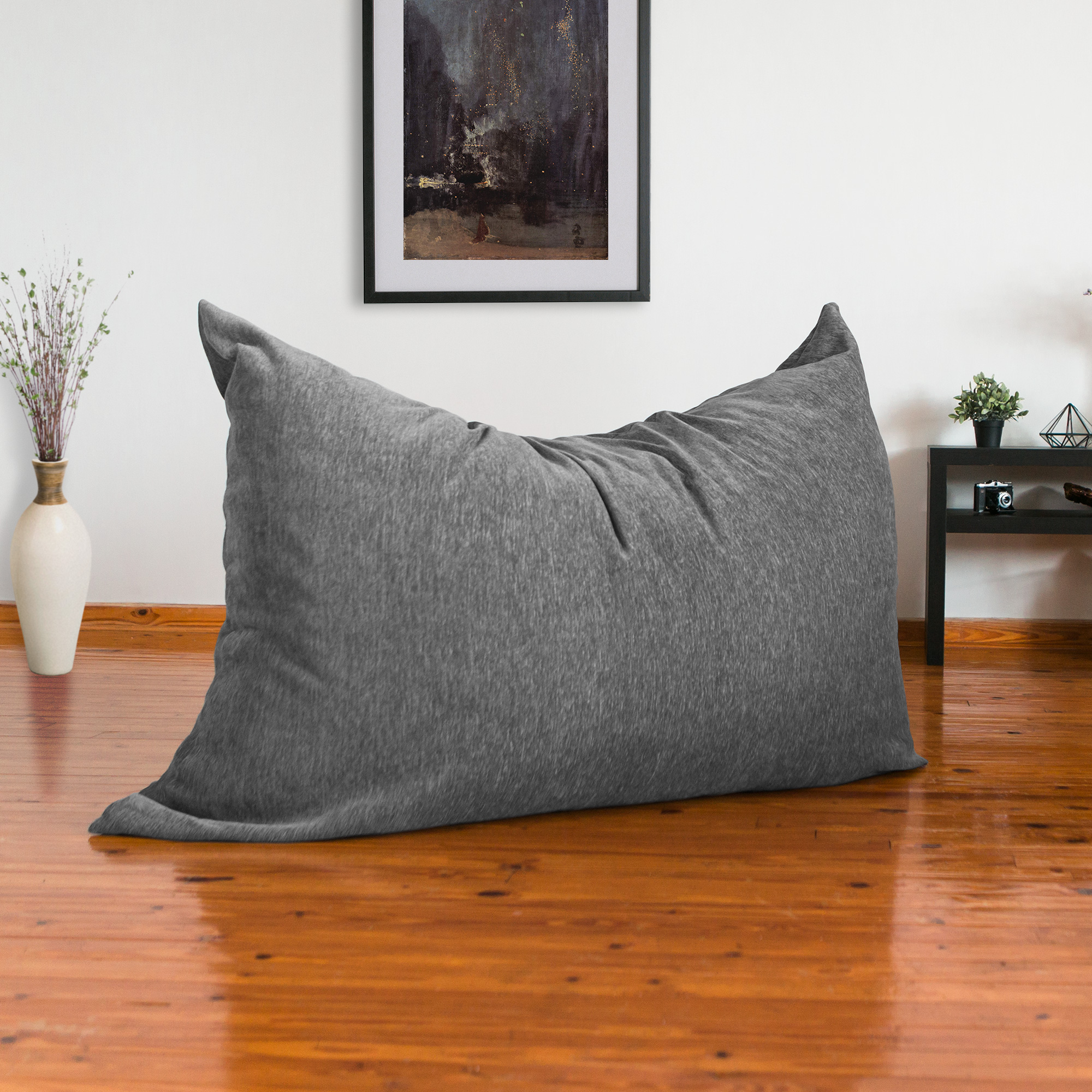 Jaxx 5.5 ft Pillow Saxx Bean Bag Pillow Charcoal